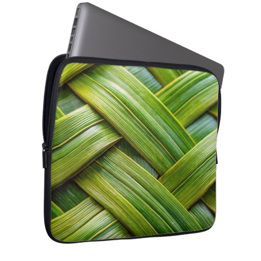 Green Fresh Bamboo Weave Laptopschutzhülle (Vorne Rechts)