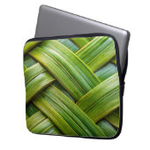 Green Fresh Bamboo Weave Laptopschutzhülle (Vorderseite Links)