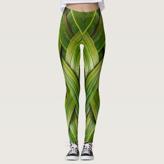 Green Fresh Bamboo Weave Leggings (Vorderseite)