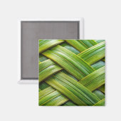 Green Fresh Bamboo Weave Magnet (Vorderseite/Rückseite)