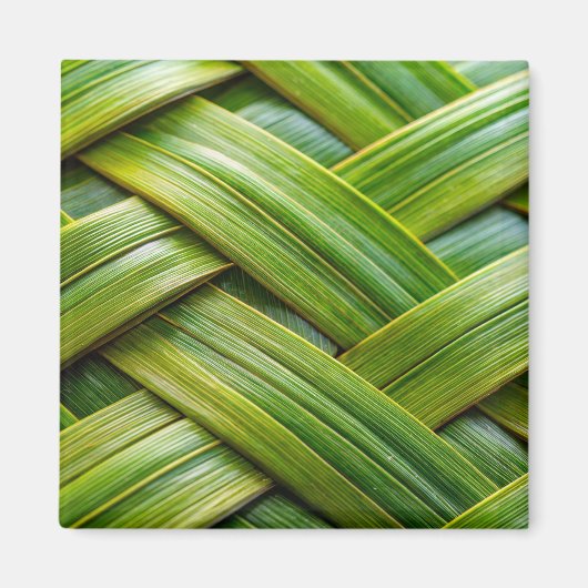 Green Fresh Bamboo Weave Magnet (Vorne)