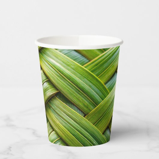Green Fresh Bamboo Weave Pappbecher (Links)