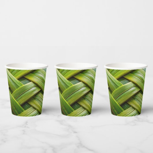 Green Fresh Bamboo Weave Pappbecher (Multi)