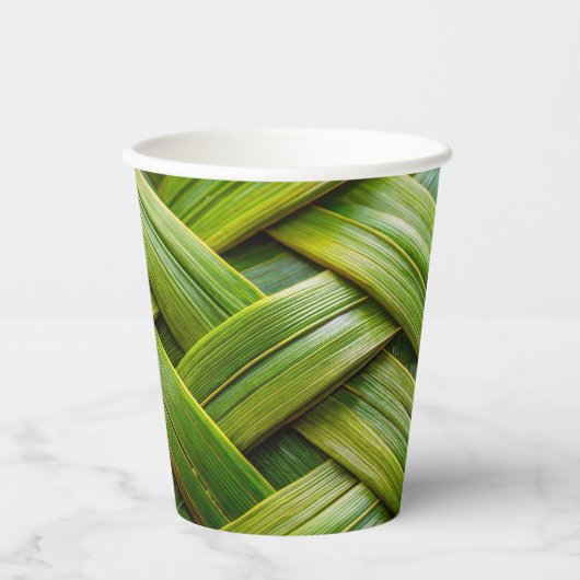 Green Fresh Bamboo Weave Pappbecher (Vorderseite)