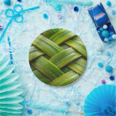 Green Fresh Bamboo Weave Pappteller (Party)