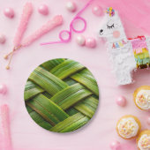Green Fresh Bamboo Weave Pappteller (Party)
