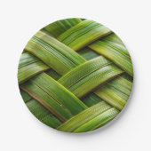 Green Fresh Bamboo Weave Pappteller (Vorderseite)
