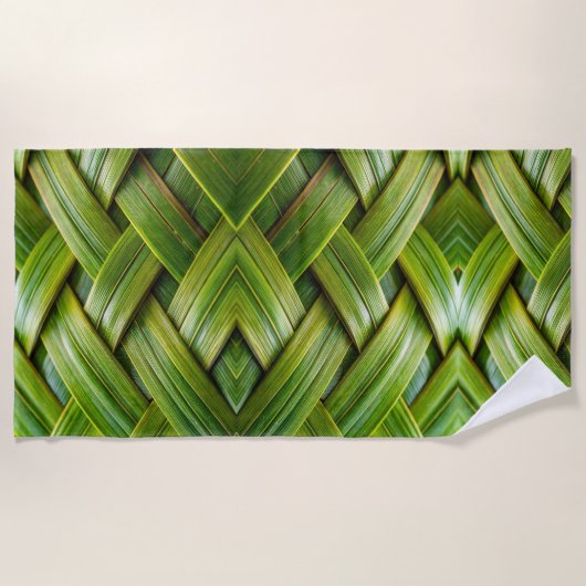 Green Fresh Bamboo Weave Strandtuch (Vorderseite)