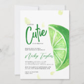 Green Fresh Lemon Citrus Baby Dusche Einladung (Vorderseite)