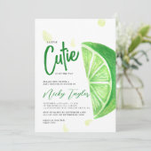 Green Fresh Lemon Citrus Baby Dusche Einladung (Stehend Vorderseite)