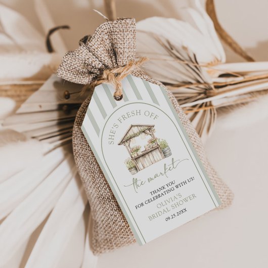 Green Fresh Off The Market Bridal Shower Geschenkanhänger