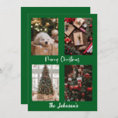 Green FroChristmas Personalisierte Weihnachtskarte Feiertagskarte (Vorne/Hinten)