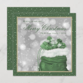 Green FroChristmas Winter Weihnachtskarten Feiertagskarte (Vorne/Hinten)