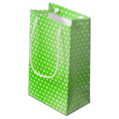 Green Frog auf Polka Dots Kleine Geschenktüte (Rückseite Schrägansicht)