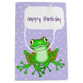 Green Frog auf Polka Dots Mittlere Geschenktüte (Vorderseite)