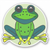 Green Frog Cartoon Clipart Design-74742 Aufkleber (Vorderseite)