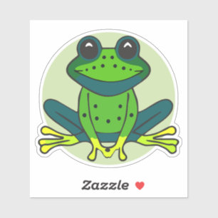 Green Frog Cartoon Clipart Design-74742 Aufkleber