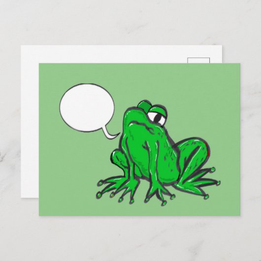 Green Frog Cartoon DIY Postcard Postkarte (Vorne/Hinten)