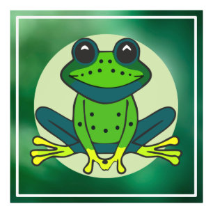 Green Frog Cartoon Fotodruck