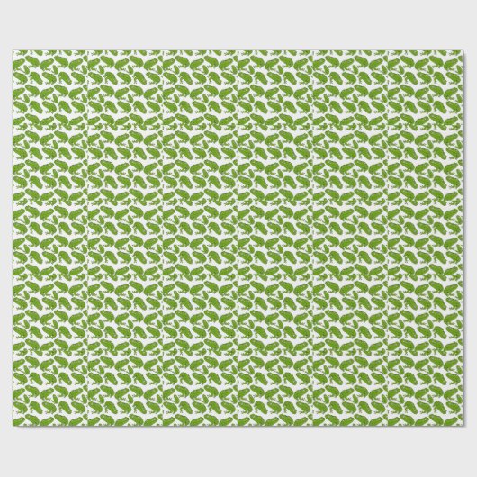 Green Frog Cartoon Geschenkpapier (Flach)