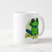 Green Frog Cartoon Jumbo-Tasse (Vorderseite Rechts)