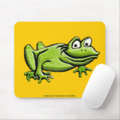 Green Frog Cartoon Mousepad (Mit Mouse)
