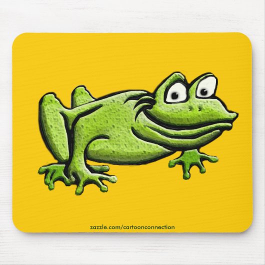 Green Frog Cartoon Mousepad (Vorne)