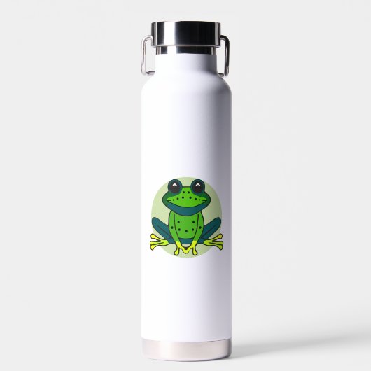 Green Frog Cartoon Trinkflasche (Vorne)