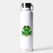 Green Frog Cartoon Trinkflasche (Rückseite)