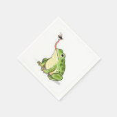 Green Frog Catching a Fly Serviette (Ecke)