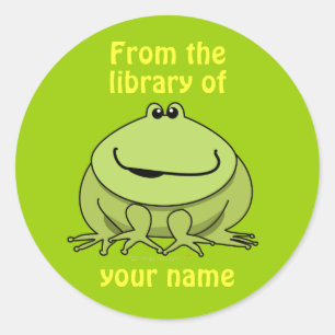Green Frog Custom Buchzeichens Stickers for Kids