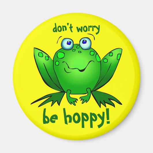 Green Frog Dont Besorgnis erregende hoppy gelbe Ma Magnet (Vorne)