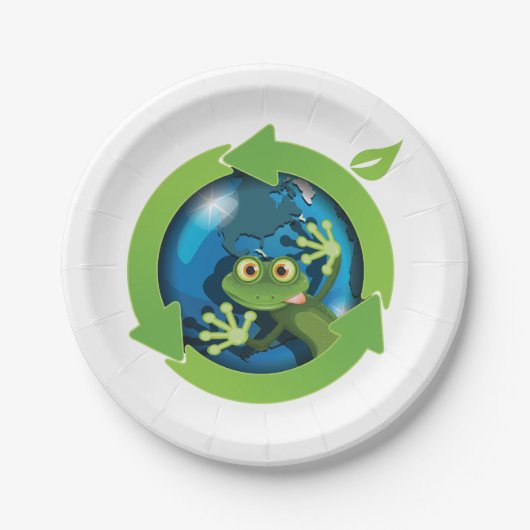 Green Frog Earth Pappteller (Vorderseite)