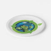Green Frog Earth Pappteller (Schrägansicht)