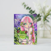 Green Frog Elf - Postcard Postkarte (Stehend Vorderseite)