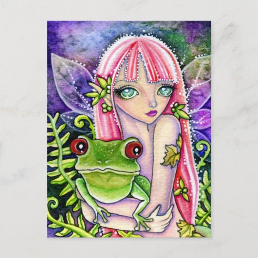 Green Frog Elf - Postcard Postkarte (Vorderseite)
