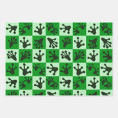 Green Frog Feet Whimsical Animal Tracks Geschenkpapier Set (Vorderseite)