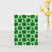 Green Frog Feet Whimsical Animal Tracks Karte (Gelbe Blume)