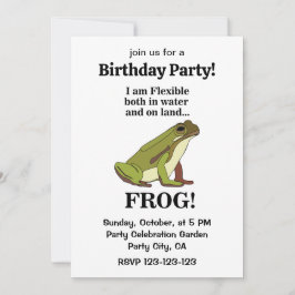 Green Frog Funny Birthday Party Einladung