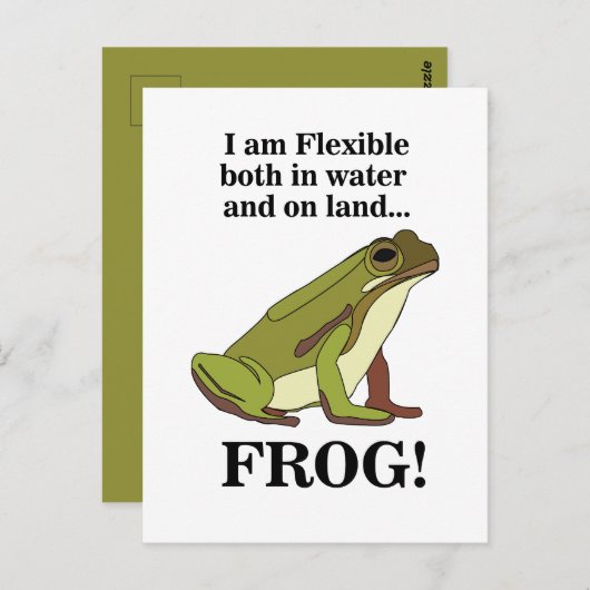 Green Frog Funny Postkarte (Vorne/Hinten)