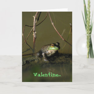 Green Frog Funny Valentine Card Feiertagskarte