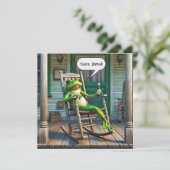 Green Frog Getting Birthday Party Einladung (Stehend Vorderseite)