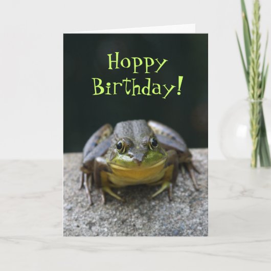 Green Frog Happy Birthday Card Karte (Vorderseite)