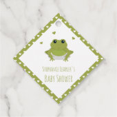 Green Frog Hearts Name Baby Shower Geschenkanhänger (Rückseite)