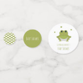 Green Frog Hearts Name Baby Shower Konfetti (Vorderseiten)