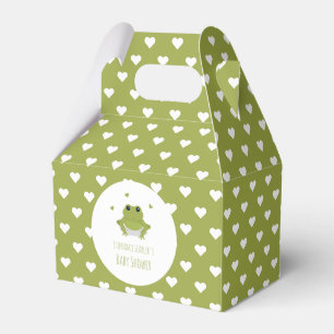 Green Frog Hearts Name Babydusche Geschenkschachtel