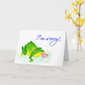Green Frog 'I'm Sorry!' Karte (Gelbe Blume)