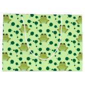 Green Frog Kleeblatt St Patrick's Day Große Geschenktüte (Rückseite)