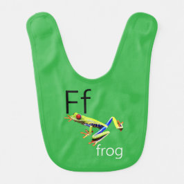 Green Frog Letter F Bib Lätzchen