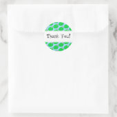 Green Frog Pattern. Danke. Runder Aufkleber (Tasche)